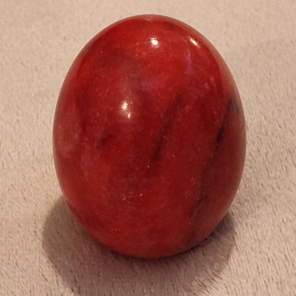 Vintage Red Jasper Polished Egg Paperweight